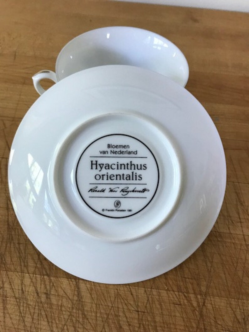 Hyacinthus Franklin Mint Porcelain VanNederland Series Tea Cup