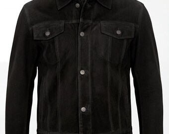 Black Suede Trucker Jacket | Maverick Lennon