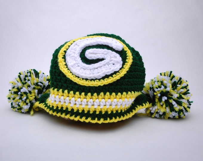 Football Crochet Earflap Hat / Green Bay Packers / Child Size | Etsy