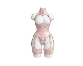 Women Satin Overbust Corset Bodysuit, Handmade Waist Trainer Harness, Bustier Lingerie Top