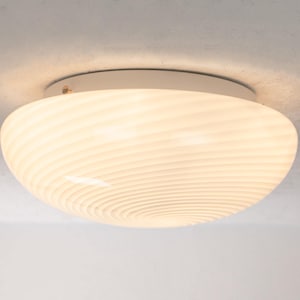 Murano Infälld Taklampa i Glas Vit - Italiensk Vintage Skans