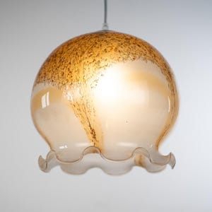 Lámpara colgante de cristal de Murano / Lámpara colgante italiana color ámbar - Pieza de archivo, artículo de colección vintage