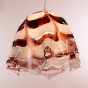 Vintage Murano-hänglampa i konstglas – Fazzoletto-skärm – Ametistvirvel – Italien