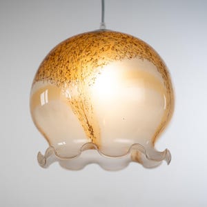 Deckenleuchte aus bernsteinfarbenem Muranoglas, Vintage Hängelampe, Italien