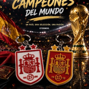Spain World Champions 2026 Keychain 3D Printed | Gift for Football Fans