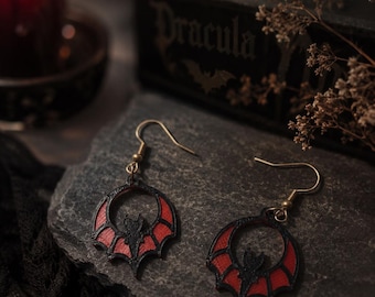 Gothic Bat Earrings – Lightweight and made with 3D printing