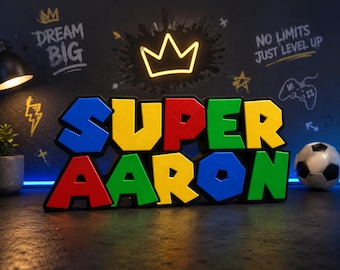 Customizable 3D Super Mario sign