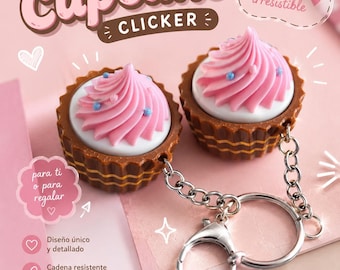 Mechanical Cupcake Clicker Keychain