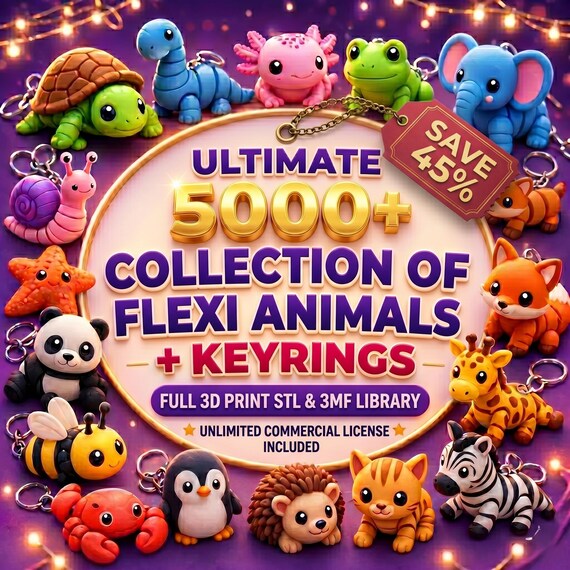 5000+ Flexi Mini Animals & Keychains Bundle | Commercia Use included