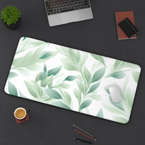 Botanical Desk Mat, Mouse Pad, Floral Desk Protector