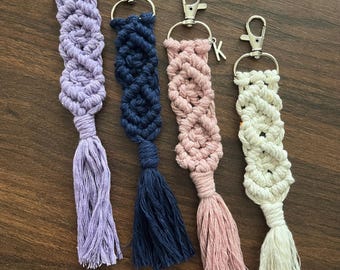 Macrame Keychain Tassel Boho Bag Charm Accessory