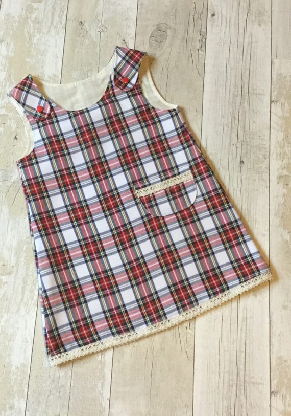 girls tartan pinafore