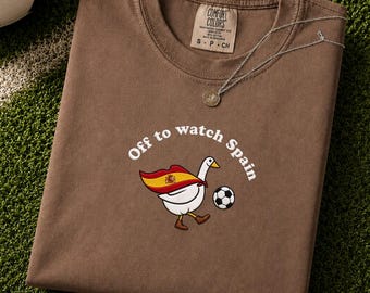 Spain Soccer Shirt, Embroidered Football Goose Comfort Colors Tee, Funny Spanish Fan Gift, Soccer 2026 Game Day Shirt