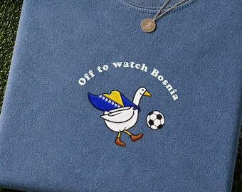 Bosnia Soccer Shirt, Embroidered Football Goose Comfort Colors Tee, Funny Bosnian Fan Gift, Bosnia Game Day Shirt