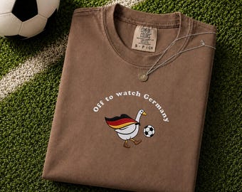 T-Shirt Deutschland Fußball, Bestickte Gans Comfort Colors Tee, Lustiges Fan Geschenk, Fußball 2026 Spieltag Shirt