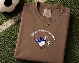 Australia Soccer Shirt, Embroidered Football Goose Comfort Colors Tee, Funny Australian Fan Gift, Football 2026 Game Day Shirt