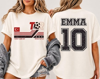 Personalized Turkey Turkiye Soccer 2026 Comfort Colors Shirt | Custom Name Number Turkish Vintage Game Day Tee | Baby Toddler Youth Adult