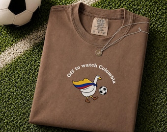 UK Soccer Shirt, Embroidered Football Goose Comfort Colors Tee, Funny British Fan Gift, Football 2026 Game Day Shirt