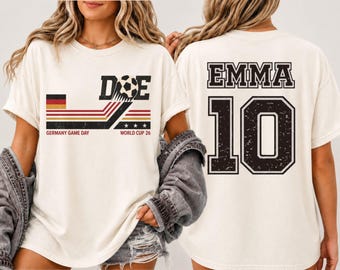 Personalized Germany Soccer 2026 Comfort Colors Shirt | Custom Name Number German Vintage Game Day Tee | Baby Toddler Youth Adult