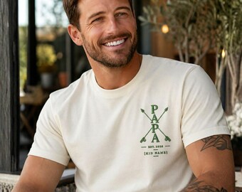 Personalized Embroidered Dad Shirt with Kid Name and Year, Father’s Day Gift for Dad, New Dad Gift, Custom Papa Shirt