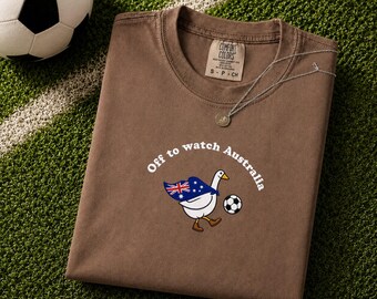 UK Soccer Shirt, Embroidered Football Goose Comfort Colors Tee, Funny British Fan Gift, Football 2026 Game Day Shirt