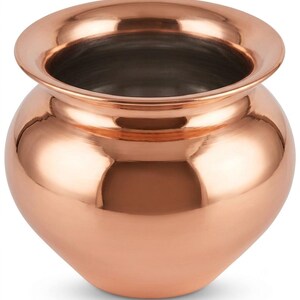 Kalash/Lota/Ghadi/Pote de Cobre | Cobre puro para armazenamento de água e rituais religiosos, 250ml