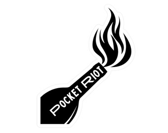 Pocket Riot Logo Sticker | waterproof vinyl sticker| riot goblin approved