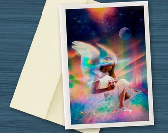 Rising Angel Card - Sympathy Mothers Day Empowerment Angel Goddess Daughter Birthday Greeting Card