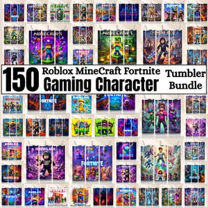 Puede incluir: Una colección de 150 vasos con personajes de juegos, con diseños de Roblox, Minecraft y Fortnite. Los vasos muestran gráficos vibrantes de personajes y escenas de juegos populares, perfectos para fans.