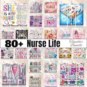 80+ Nurse Life-mugg, 20oz smalt sjuksköterskepaket, medicinska sublimeringsdesigner för sjuksköterskor, modemugg för sjuksköterskor, sjuksköterska PNG, sjuksköterskeflicka PNG
