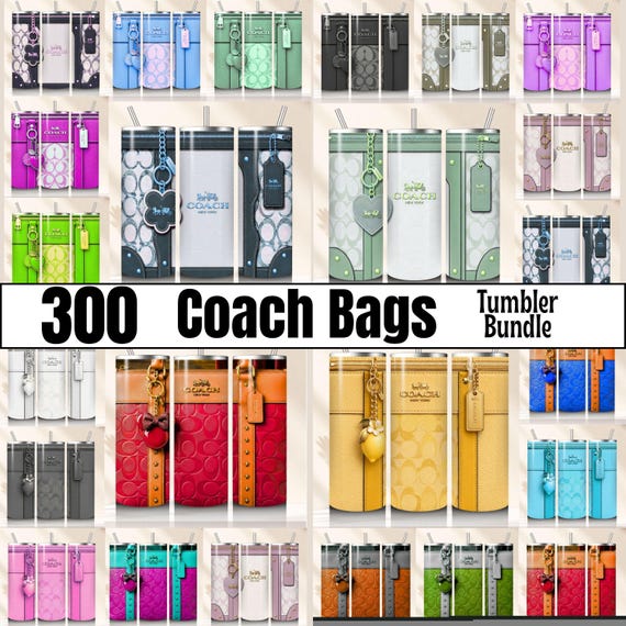 300 Luxury Inspired Tumbler Wrap Bundle PNG | Coach Bags Tumbler Bundles | Luxury Designer Tumbler Wraps | Fashion Brand Sublimation
