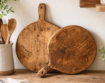 Reclaimed French Bread Board, Vintage Charcuterie Board, Rustic Farmhouse Kitchen Decor