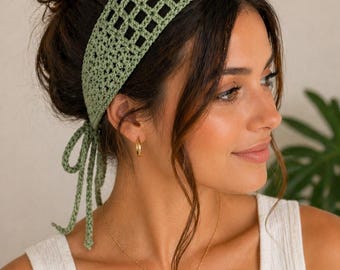 Schema per fascia per capelli all'uncinetto facile / Fascia per capelli intrecciata in rete con nappe / PDF fai da te adatto ai principianti / Accessorio per capelli boho fatto a mano