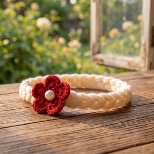 Crochet Bracelet Pattern | Pearl Flower Bracelet Crochet PDF | Romanian Cord Bracelet Tutorial | DIY Jewelry | Digital Download