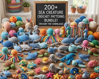 200+ Ocean Animals Amigurumi Crochet Pattern Bundle | sea creature PDF Collection