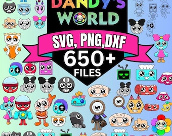 Dandy's World SVG Bundle Birthday Party Roblox SVG Kids Gaming Clipart Dandy's World Characters Digital Download