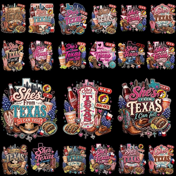 30+ Shes From Texas PNG Bundle | I Can Tell Western T-Shirt & Texas Girl Designs