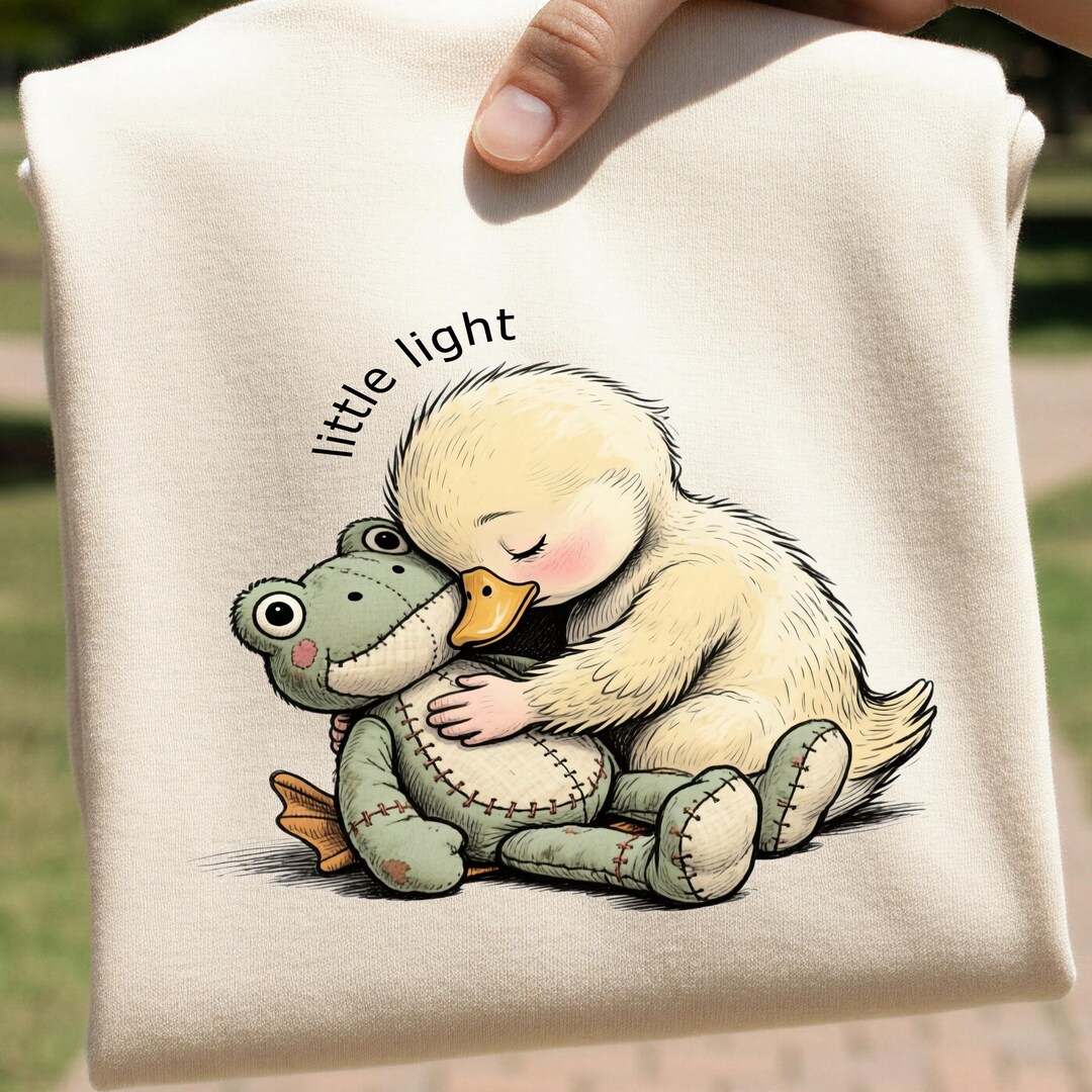 Baby Duckling Hugging Frog Plush, Clipart Bundle, Cute Nursery Art PNG ...