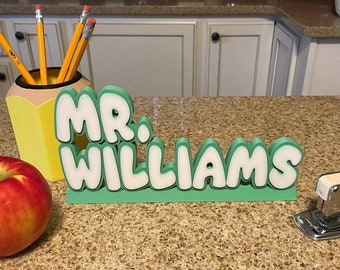 Personalized Teacher Name Sign