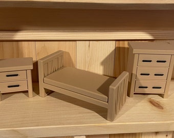 3d Printed Bed Room 1:12 Scale Dollhouse Furniture FREE SHIP! Doll house furniture.