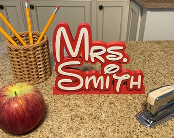 Custom Teacher Name Sign