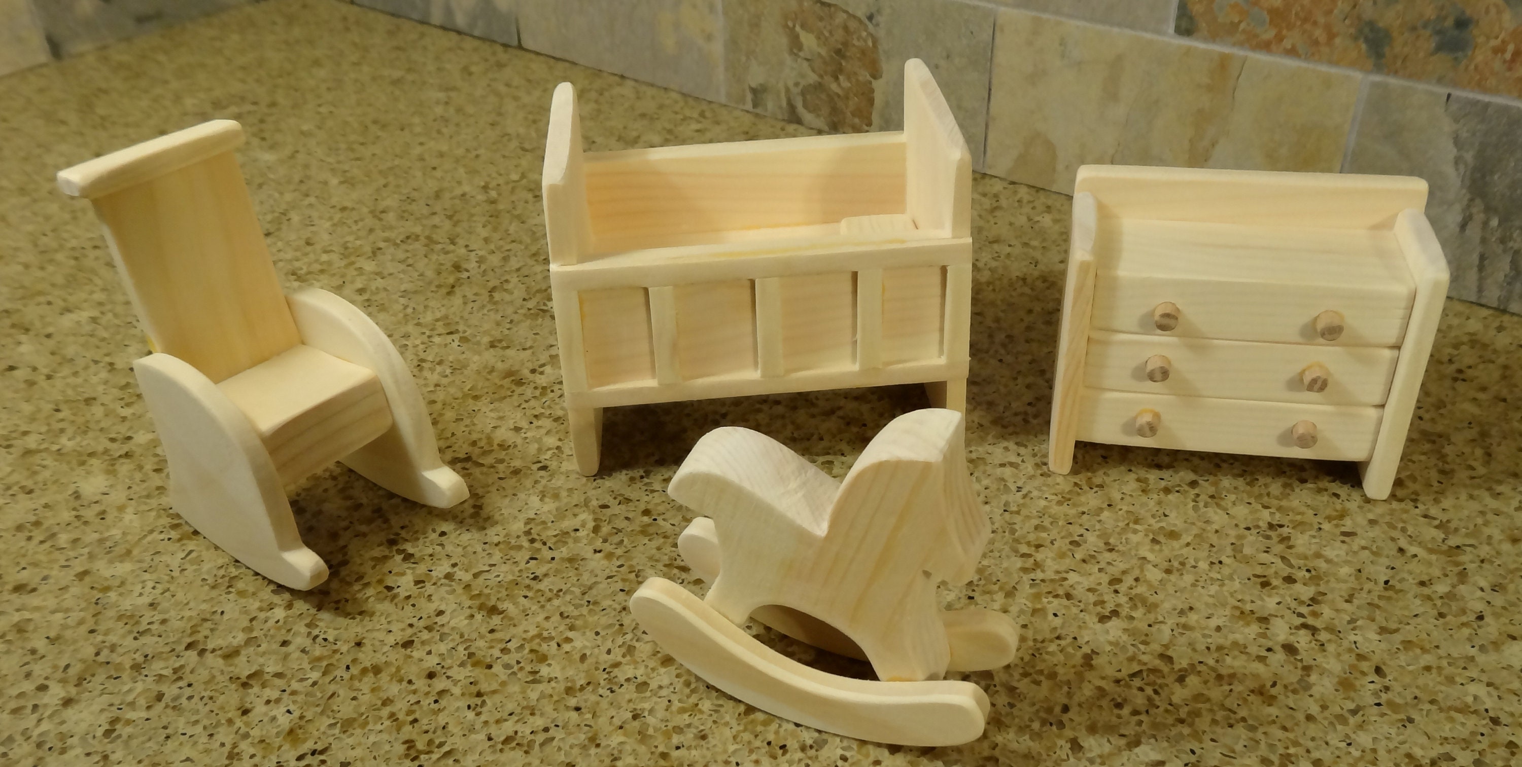 Nursery Wooden Dollhouse Furniture Hand Crafted Etsy