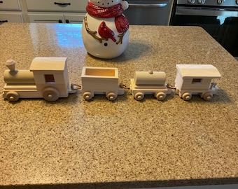 Wooden Train (4) Pieces Handmade Free Ship!