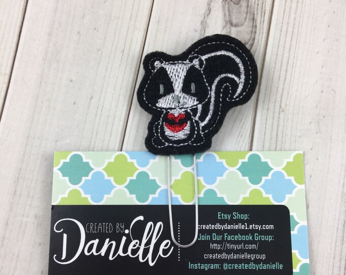 Valentines Day Skunk Planner Bookmark, Skunk Paper Clip, Skunk Gifts