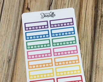 Habit Tracker Stickers, Daily Routine Fitness Stickers, Weekly Habit Tracker Stickers, Side Bar Stickers, set of 14 - Bold