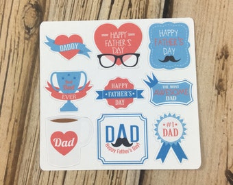 Father's Day Planner Sticker Sampler, Father's Day Stickers, Dad Planner Stickers, Dad Stickers, set of 9