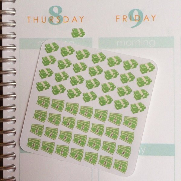 Tiny Money Stickers, Pay Day Stickers, Money Planner Stickers, Pay Day Planner Sticker, Payday Sticker, set of 56