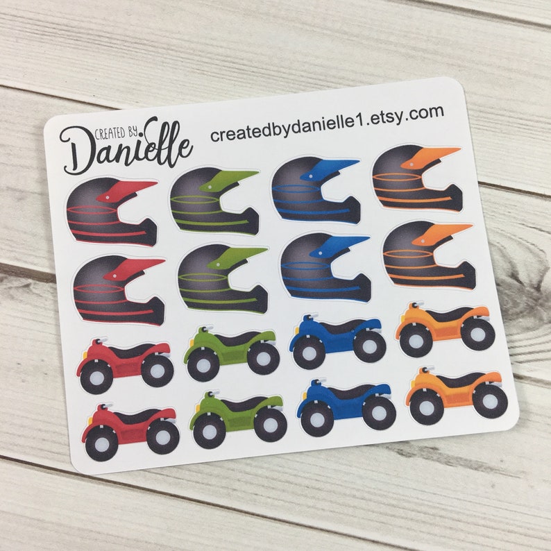 ATV 4 Wheeler Planner Stickers Motocross Helmet Stickers 4 Etsy