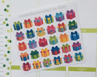 Present Planner Stickers, Birthday Gift Stickers, Present Stickers, Birthday Present Stickers, set of 30