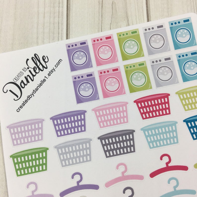 Laundry Planner Stickers Cleaning Clothes Planner Stickers | Etsy